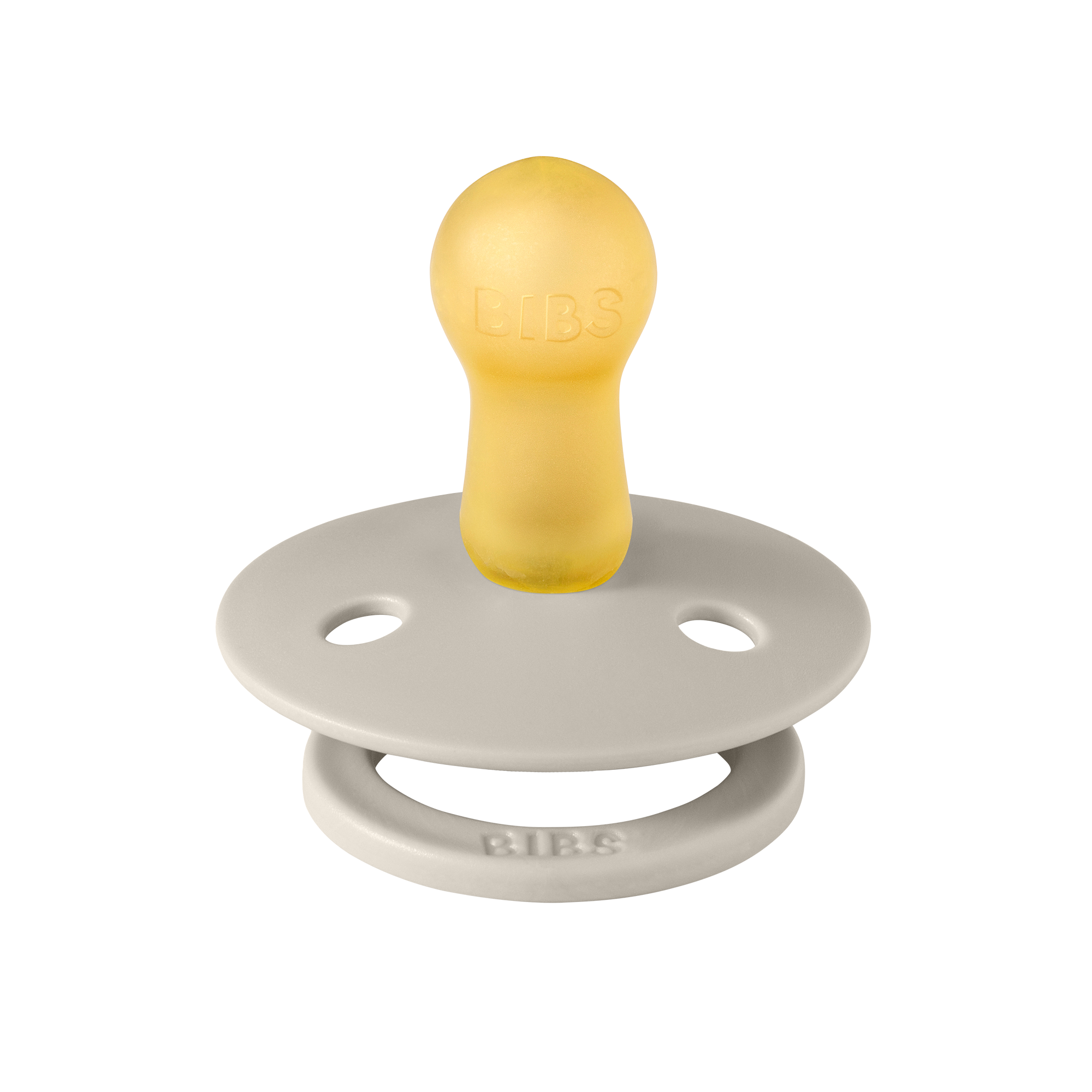 BIBS baby pacifier in sand colour sold by Meridian Baby.