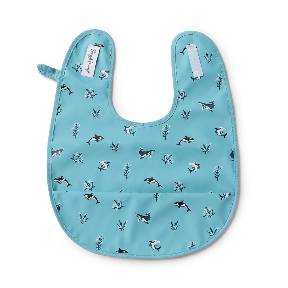 Snuggle Hunny blue ocean feeding bib from Meridian Baby
