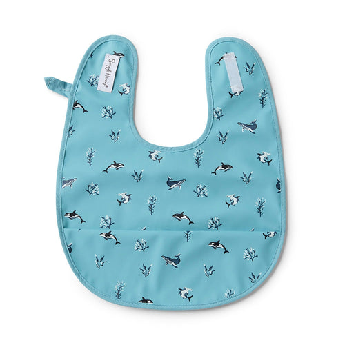Snuggle Hunny blue ocean feeding bib from Meridian Baby