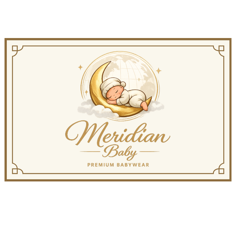 Meridian Baby Gift Card with a baby sleeping on a moon and stars design.
