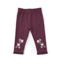 Aster & Oak maroon leggings with floral patterns from Meridian Baby